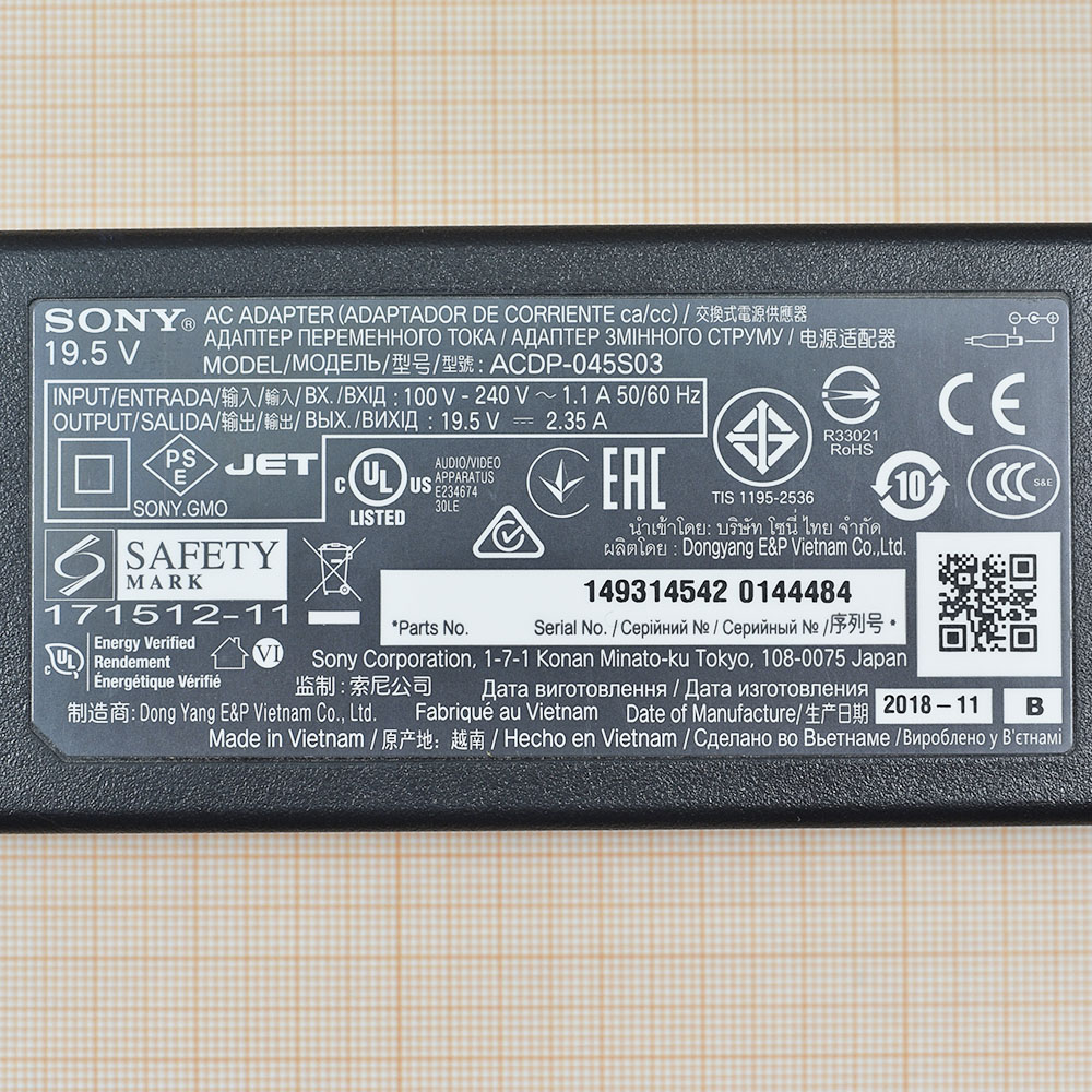   19.5V, 2.35A Sony ACDP-045S03