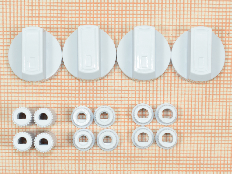 Ручка газового крана, универсальная, белая, комплект 4 штуки Ручка газового крана, универсальная, белая, комплект 4 штуки